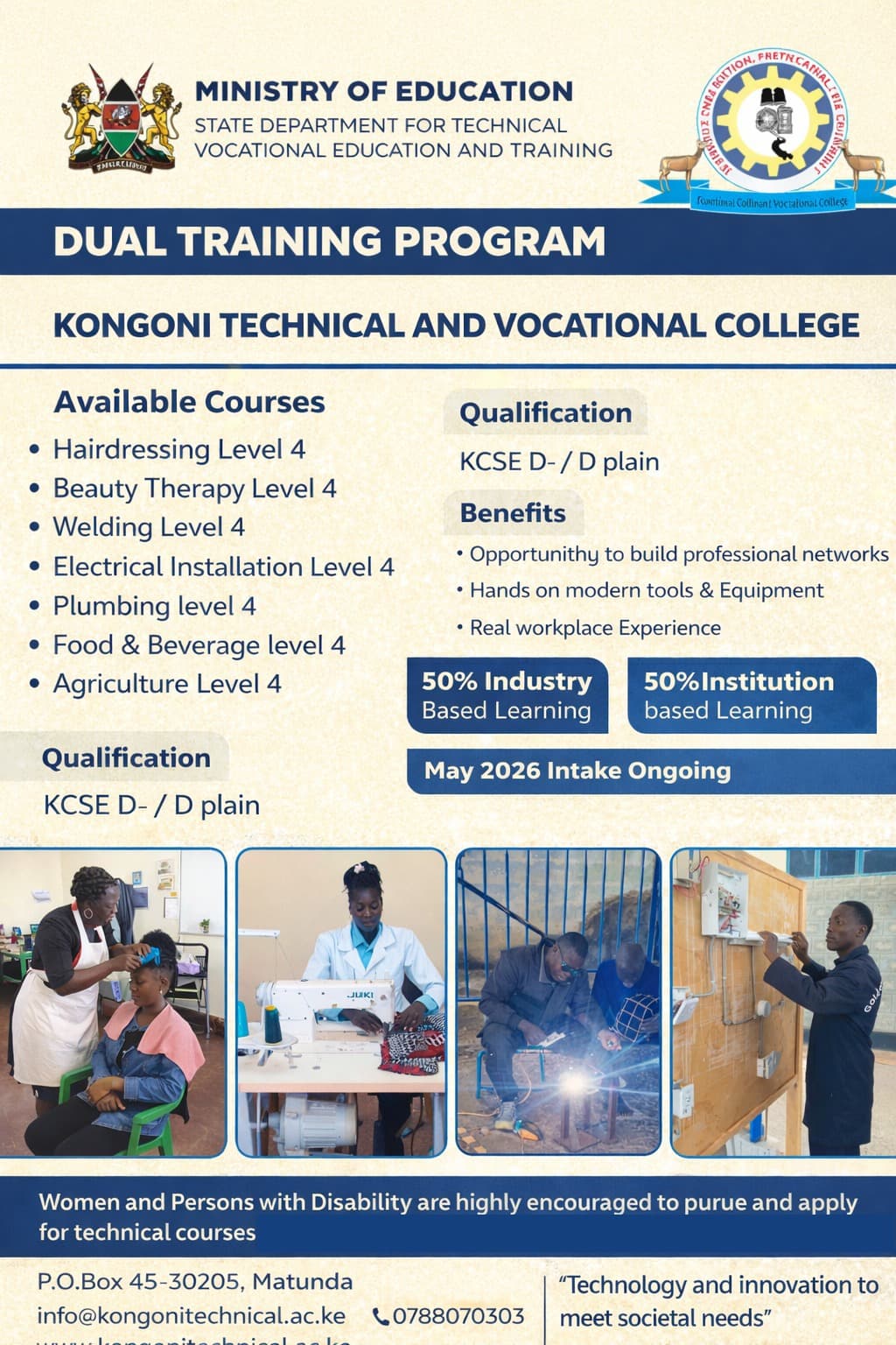 Kongoni Technical Vocational Training College – Second Official Poster